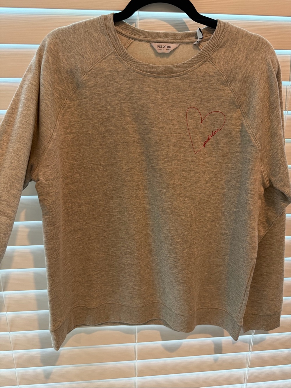 Peloton Gray Crewneck Sweatshirt with Red Heart Outline